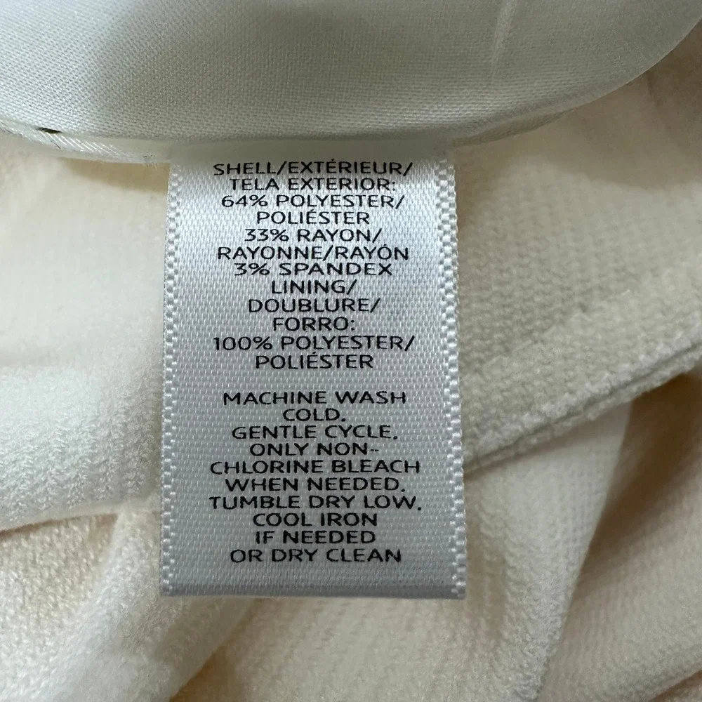 Ann Taylor LOFT Cream Sailor Pencil Skirt Size 6 Button Accent Textured Lined‎